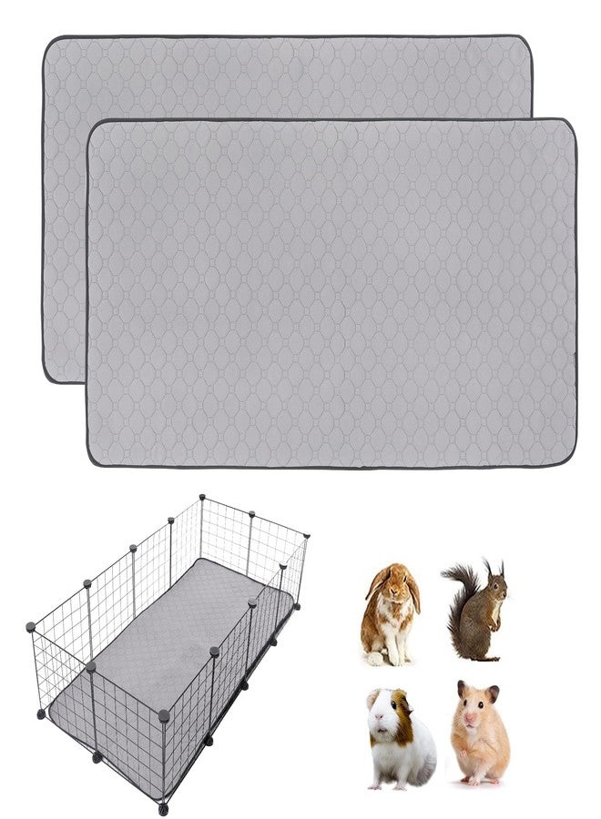 LWYMX 2Pack Guinea Pig Cage Liners, 24''X48'' Washable Guinea Pig Pee Pads, Non Slip Reusable Super Absorbent Guinea Pig Training Mat Bedding Fleece for Small Animals Hamster Rabbit Chinchilla Rat - Image 1